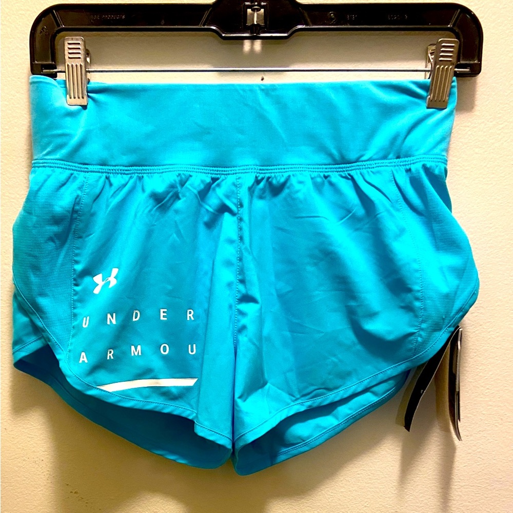 NWT Under Armor XS Womans Heat Gear Shorts Turquoise color $30